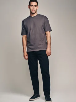 Noir uni - Jeansextensible classique coupe fuselée régulière