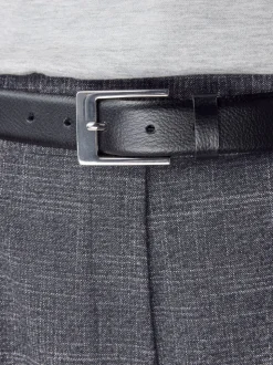 Noir/argenté - Ceinture N. Premium Made In Italie en Cuir