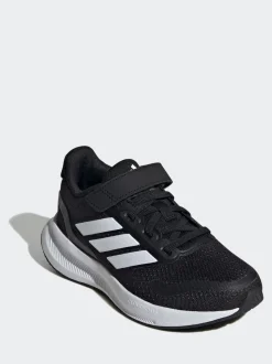 Noir/Blanc - adidas Baskets de course Runfalcon 5 à lacets élastiques pour enfant