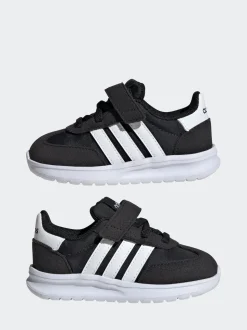 Noir/Blanc - adidas Run 70s 2.0 Baskets bébé à crochets et boucles