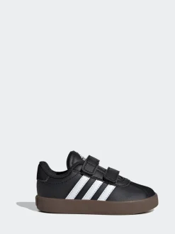 Noir/Blanc - adidas Vl Cour 3.0 Baskets bébé à crochets et boucles