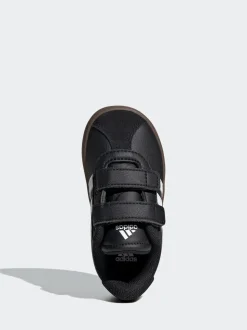 Noir/Blanc - adidas Vl Cour 3.0 Baskets bébé à crochets et boucles