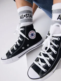 Noir/Blanc - Baskets montantes Converse Chuck Taylor junior