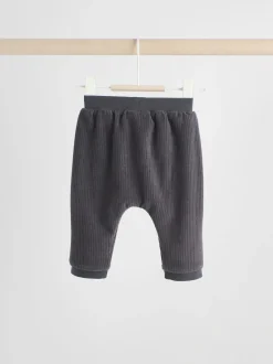 Noir/Blanc - Ensemble veste, haut et jogging en velours bébé (0mois-2ans)