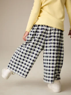 Noir/blanc à fleurs - Pantalon vichy (3mois-7ans)