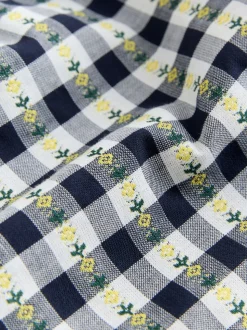 Noir/blanc à fleurs - Pantalon vichy (3mois-7ans)