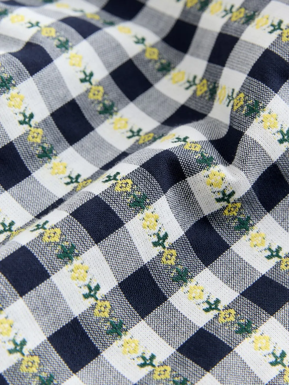 Noir/blanc à fleurs - Pantalon vichy (3mois-7ans)