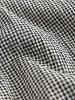 Noir/Blanc - Jupe longue vichy taille basse