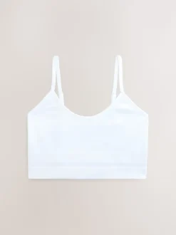 Noir/Blanc - Lot de 2 brassières longues côtelées sans coutures