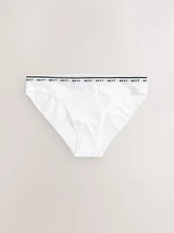 Noir/Blanc - Lot de 7 culottes à logo en coton