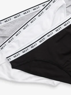 Noir/Blanc - Lot de 7 culottes à logo en coton