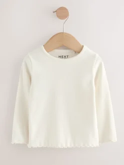 Noir/Blanc - Lot de 5 hauts à manches longues en côte (3mois -7ans)