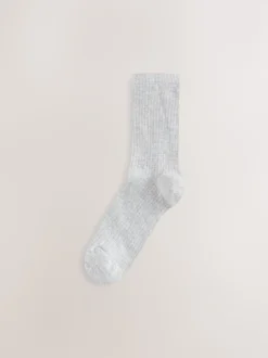 Noir/Blanc - Lot de 4 paires de socquettes en maille côtelée