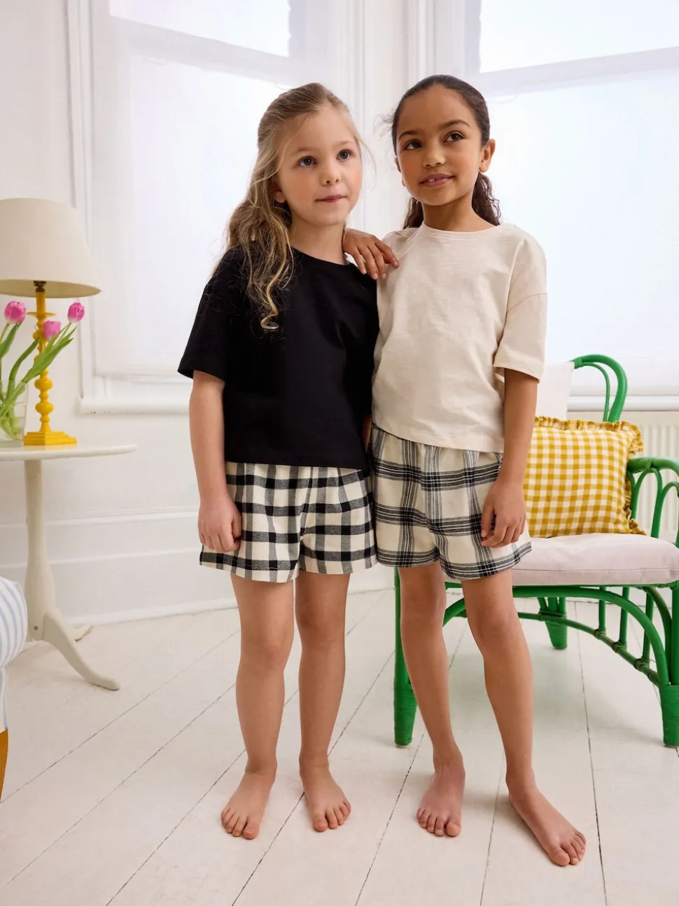 Noir/Blanc - Lot de 2 pyjamas à bas tissé (3-16ans)