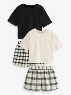 Noir/Blanc - Lot de 2 pyjamas à bas tissé (3-16ans)