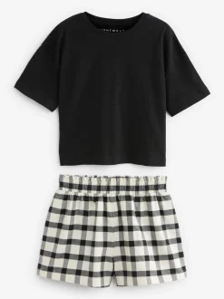 Noir/Blanc - Lot de 2 pyjamas à bas tissé (3-16ans)
