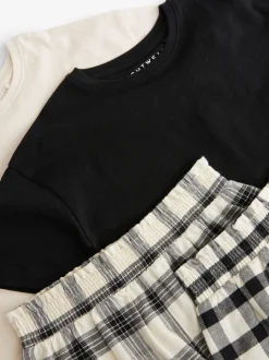 Noir/Blanc - Lot de 2 pyjamas à bas tissé (3-16ans)