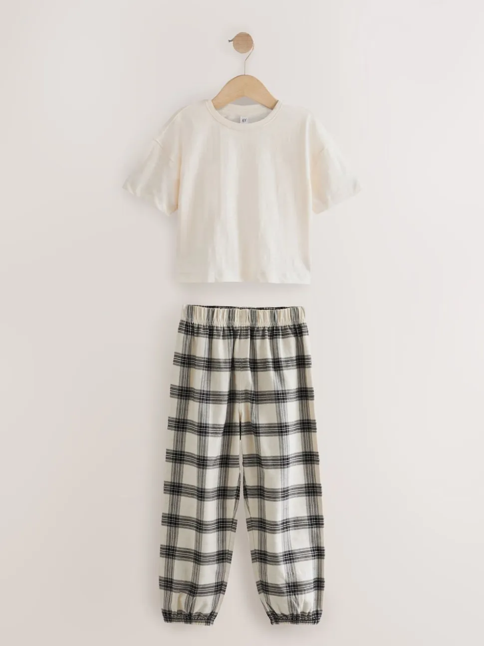 Noir/Blanc - Lot de 2 pyjamas tissés à carreaux (3-16ans)