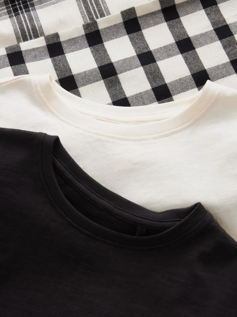 Noir/Blanc - Lot de 2 pyjamas tissés à carreaux (3-16ans)