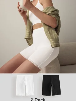 Noir/Blanc - Lot de 2 shorts Menopause Friends Cooling Thigh Smoothing