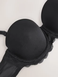 Noir/Blanc - Lot de 2 Soutiens-gorge multipositions sans bretelles à tampons légers A-E