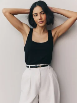 Noir/Blanc - Lot de débardeurs à col carré 2