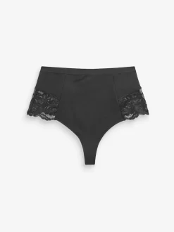 Noir/Blanc - Lot de Slips galbants gainants en coton 2