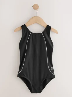 Noir/Blanc - Maillot de bain Racerback (3-16ans)