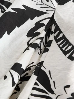 Noir/Blanc - Robe longue Imprimé fruits volume