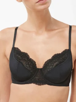 Noir/Blanc - Soutien-gorge à bonnets entiers sans coussinets