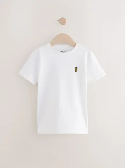 Noir/Blanc - T-shirt brodé Manches courtes Stag 2 Pack (3-16ans)