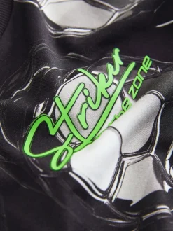 Noir/blanc football - T-shirt imprimé régulier à manches courtes (3-16ans)