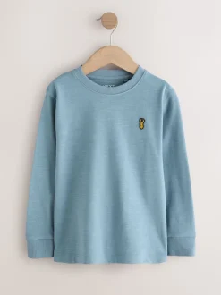 Noir/Blanc/Bleu - Lot de 8 T-shirts à manches longues et confortables (3-16ans)