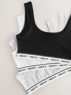 Noir/Blanc/Gris - Crop Tops 3 Pack (5-16ans)