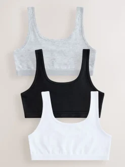 Noir/Blanc/Gris - Lot de 3 crop tops (5-16 ans)