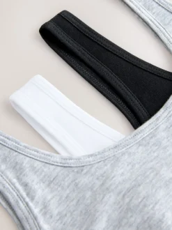 Noir/Blanc/Gris - Lot de 3 crop tops (5-16 ans)