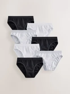 Noir/Blanc/Gris - Lot de 7 slips de bikini (5-16 ans)