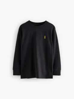 Noir/Blanc/Gris - Lot de 4 T-shirts à manches longues et confortables (3-16ans)