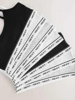 Noir/Blanc/Gris - Strappy Raccourci Hauts 7 Lot (5-16ans)