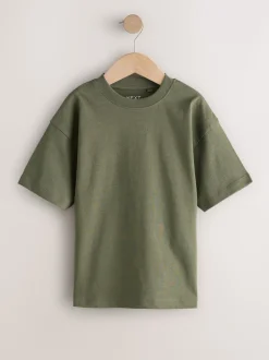 Noir/blanc/gris/kaki - Lot de 4 t-shirts à manches courtes (3-16 ans)