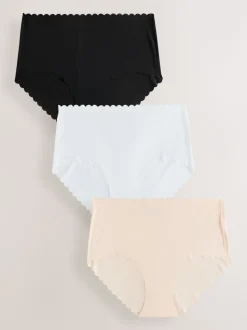 Noir/Blanc/Nu - Lot 3 culottes festonnées invisibles