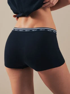 Noir/Blanc/Nu - Lot de 4 culottes à logo en coton