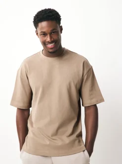 Noir/blanc/pierre/marine/gris - Lot de 5 t-shirts épais à coupe décontractée