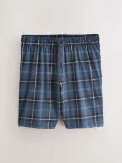 Noir/bleu marine - Ensemble de 2 pyjamas en jersey à carreaux et manches courtes