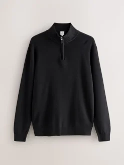 Noir/bleu marine - Lot de 2 pulls N. Premium 100% coton Coupe classique Premium Quarter Zip