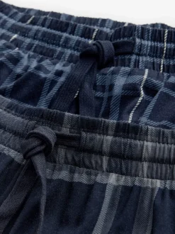 Noir/Bleu marine Carreaux - Lot de bas de pyjama en jersey 100% 2