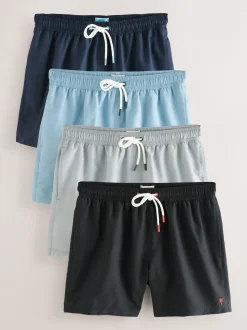 Noir/bleu marine/bleu clair/gris - Shorts de bain essentiels 4 Pack