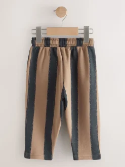 Noir/Brun - Joggings Jambe large en jersey (3mois à7ans)