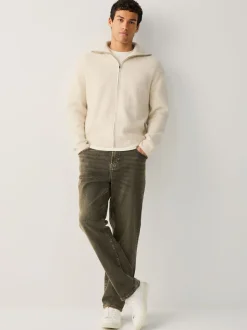 Noir/Brun - Straight Fit Classic Jeans extensibles