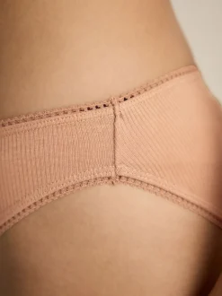 Noir/caramel nude/praline nude - 3 Slips Lot en coton côtelé